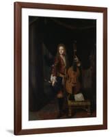 Portrait du musicien Johan Schenk (jouant une partition de Marin Marais)-Constantin Netscher-Framed Giclee Print