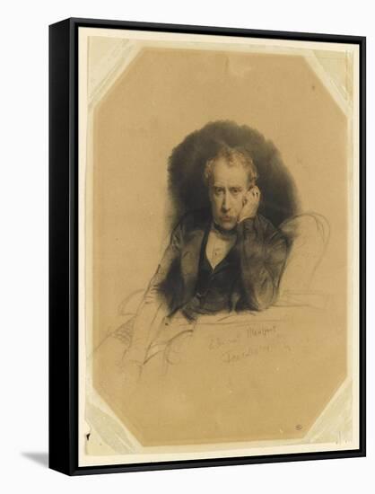 Portrait du peintre Antoine Alphonse Montfort-Paul Delaroche-Framed Stretched Canvas