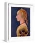 Portrait einer Dame in Gelb-Alesso Baldovinetti-Framed Art Print