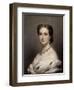 Portrait en buste de l'Impératrice Eugénie.-Franz Xaver Winterhalter-Framed Giclee Print