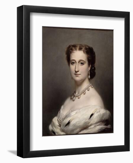 Portrait en buste de l'Impératrice Eugénie.-Franz Xaver Winterhalter-Framed Giclee Print