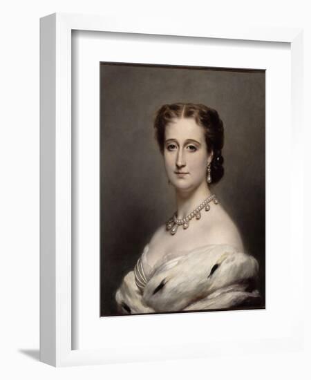 Portrait en buste de l'Impératrice Eugénie.-Franz Xaver Winterhalter-Framed Giclee Print