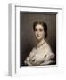 Portrait en buste de l'Impératrice Eugénie.-Franz Xaver Winterhalter-Framed Giclee Print