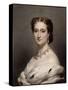 Portrait en buste de l'Impératrice Eugénie.-Franz Xaver Winterhalter-Stretched Canvas