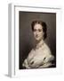 Portrait en buste de l'Impératrice Eugénie.-Franz Xaver Winterhalter-Framed Giclee Print