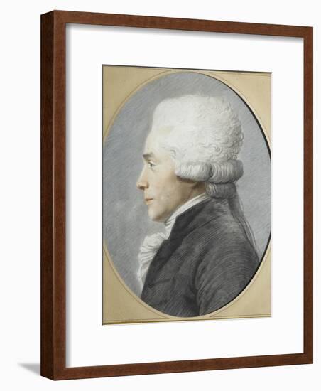 Portrait en buste de profil de Maximilien de Robespierre représenté en costume de député du-Joseph Boze-Framed Giclee Print