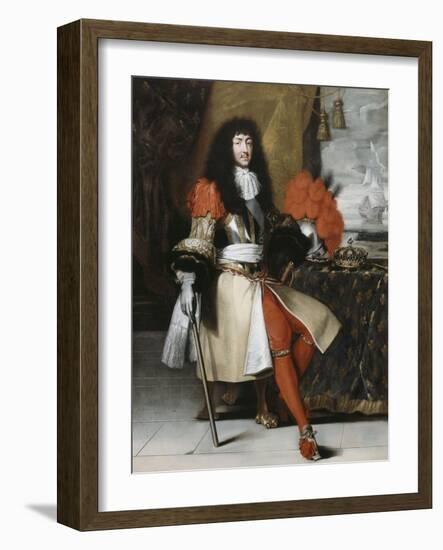 Portrait en pied de Louis XIV (1638-1715), roi de France et de Navarre-Claude Lefebvre-Framed Giclee Print