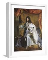 Portrait en pied de Louis XIV âgé de 63 ans en grand costume royal (1638-1715)-Hyacinthe Rigaud-Framed Giclee Print