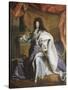 Portrait en pied de Louis XIV âgé de 63 ans en grand costume royal (1638-1715)-Hyacinthe Rigaud-Stretched Canvas