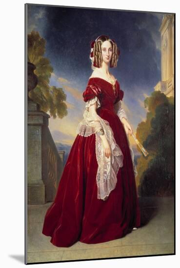 Portrait En Pied De Louise Marie Therese Charlotte Isabelle D'orleans, Queen of the Belgians (1812--Franz Xaver Winterhalter-Mounted Giclee Print