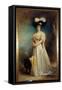 Portrait En Pied De Madame Maurice Pascal Et Son Chien Tiny Painting by Leon Joseph Bonnat (1833-19-Leon Joseph Florentin Bonnat-Framed Stretched Canvas