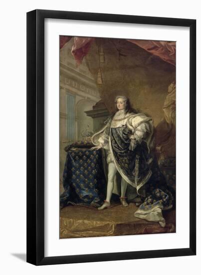 Portrait en pied vers 1723-1729 en grand manteau royal-Jean Baptiste Van Loo-Framed Giclee Print