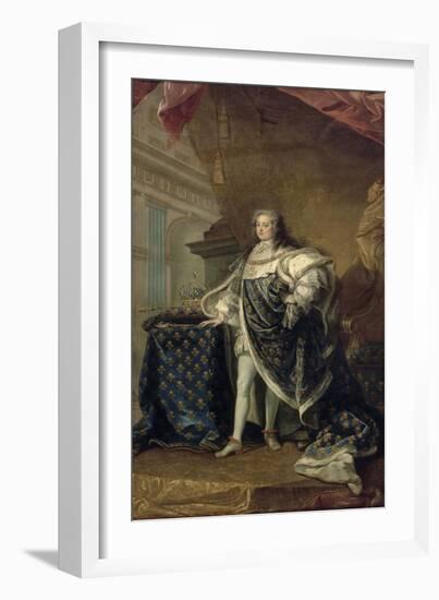 Portrait en pied vers 1723-1729 en grand manteau royal-Jean Baptiste Van Loo-Framed Giclee Print