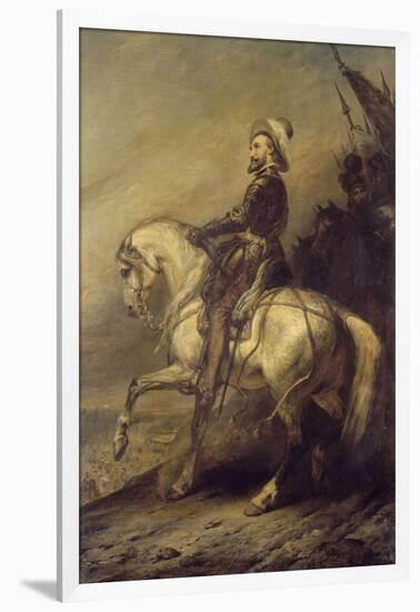 Portrait équestre d'Henri IV à la tête de ses troupes-Ary Scheffer-Framed Giclee Print