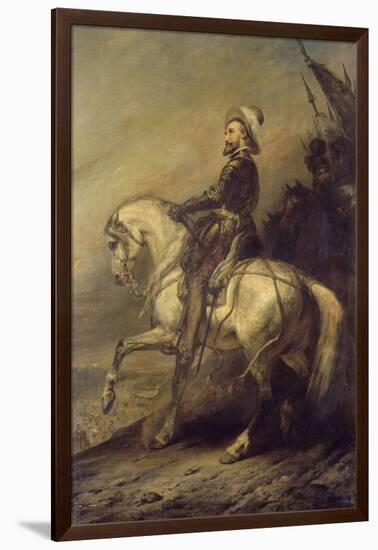 Portrait équestre d'Henri IV à la tête de ses troupes-Ary Scheffer-Framed Giclee Print