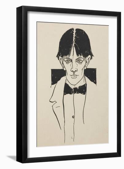 Portrait from a book of fifty drawings, 1899 drawing-Aubrey Beardsley-Framed Premium Giclee Print