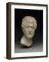 Portrait Head of a Man, C.A.D. 130-145 (Marble)-Roman-Framed Giclee Print