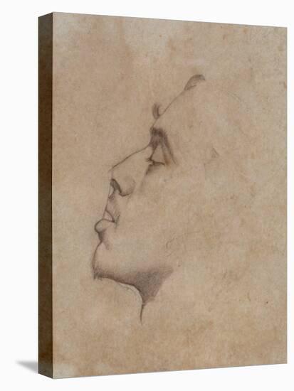 Portrait Head of Dante Gabriel Rossetti (1828-82)-John Everett Millais-Stretched Canvas