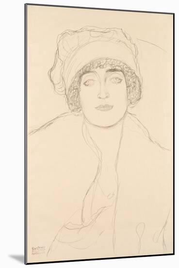 Portrait in a Hat, 1917-118-Gustav Klimt-Mounted Giclee Print