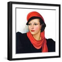 "Portrait in Black and Red,"January 7, 1939-Neysa Mcmein-Framed Giclee Print