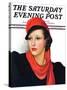 "Portrait in Black and Red," Saturday Evening Post Cover, January 7, 1939-Neysa Mcmein-Stretched Canvas