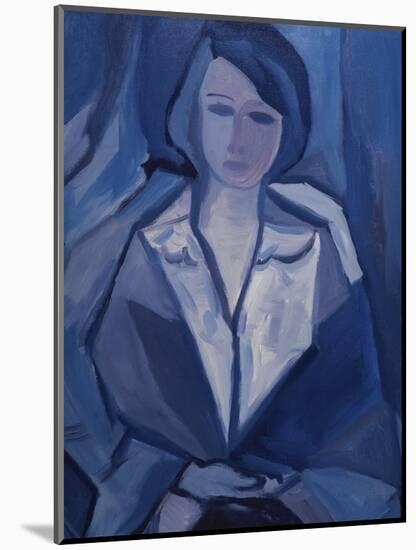 Portrait in Blue-Diana Ong-Mounted Giclee Print