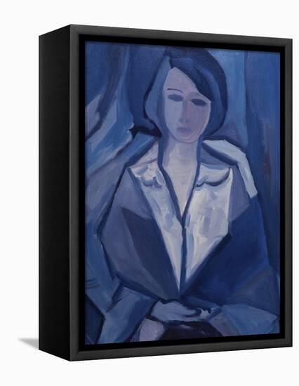 Portrait in Blue-Diana Ong-Framed Stretched Canvas