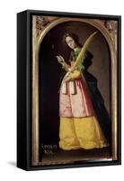 Portrait in Foot of Saint Apollo (Or Apollonia) Painting by Francisco De Zurbaran (1598-1664) 17Th-Francisco de Zurbaran-Framed Stretched Canvas