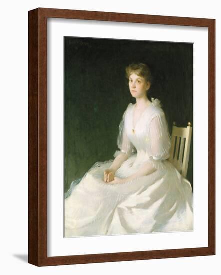 Portrait in White, 1889-Frank Weston Benson-Framed Premium Giclee Print