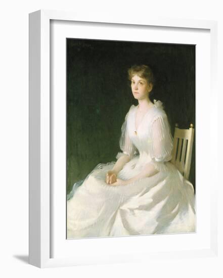 Portrait in White, 1889-Frank Weston Benson-Framed Premium Giclee Print