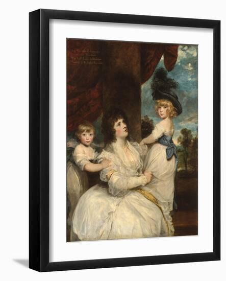 Portrait, Jane, Countess of Harrington, Sons, Viscount Petersham & Honorable Lincoln Stanhope, 1787-Joshua Reynolds-Framed Giclee Print
