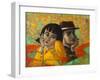 Portrait Lovers, Original Oil Painting on Canvas-Lilun-Framed Art Print