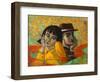 Portrait Lovers, Original Oil Painting on Canvas-Lilun-Framed Art Print