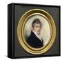 Portrait Miniature of Captain Jonathan Birch, Wearing Blue Coat and White Waistcoat, 1805-William Wood-Framed Stretched Canvas