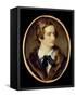 Portrait Miniature of John Keats (W/C on Ivory) (Detail of 67539)-null-Framed Stretched Canvas