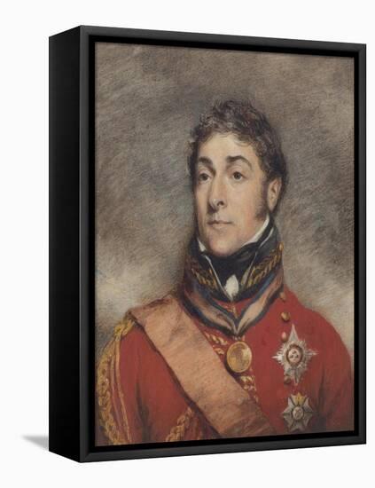 Portrait Miniature of Stapleton Cotton, 1st Viscount Combermere, C.1812-John Wright-Framed Stretched Canvas