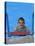 Portrait of 9 Year Old Boy in Swimming Pool, Kiamesha Lake, New York, USA-Paul Sutton-Stretched Canvas