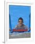 Portrait of 9 Year Old Boy in Swimming Pool, Kiamesha Lake, New York, USA-Paul Sutton-Framed Photographic Print