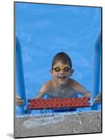 Portrait of 9 Year Old Boy in Swimming Pool, Kiamesha Lake, New York, USA-Paul Sutton-Mounted Photographic Print