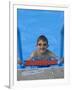 Portrait of 9 Year Old Boy in Swimming Pool, Kiamesha Lake, New York, USA-Paul Sutton-Framed Photographic Print