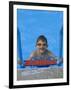 Portrait of 9 Year Old Boy in Swimming Pool, Kiamesha Lake, New York, USA-Paul Sutton-Framed Photographic Print