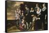 Portrait of a 12-Member Family-Frans Hals-Framed Stretched Canvas