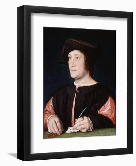 Portrait of a Banker, 1522-Jean Clouet-Framed Premium Giclee Print