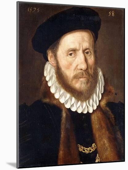 Portrait of a Bearded Gentleman, Bust Length, Wearing Gold Chains Beneath a Fur-Lined Coat, 1575-Adriaen Thomasz Key-Mounted Giclee Print