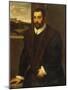 Portrait of a Bearded Gentleman Wearing a Fur-Trimmed Black Costume-Domenico Tintoretto-Mounted Giclee Print