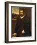 Portrait of a Bearded Gentleman Wearing a Fur-Trimmed Black Costume-Domenico Tintoretto-Framed Giclee Print