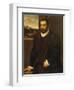 Portrait of a Bearded Gentleman Wearing a Fur-Trimmed Black Costume-Domenico Tintoretto-Framed Giclee Print