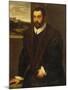 Portrait of a Bearded Gentleman Wearing a Fur-Trimmed Black Costume-Domenico Tintoretto-Mounted Giclee Print