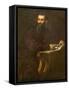 Portrait of a Bearded Man with a Book-Jacopo Robusti Tintoretto-Framed Stretched Canvas