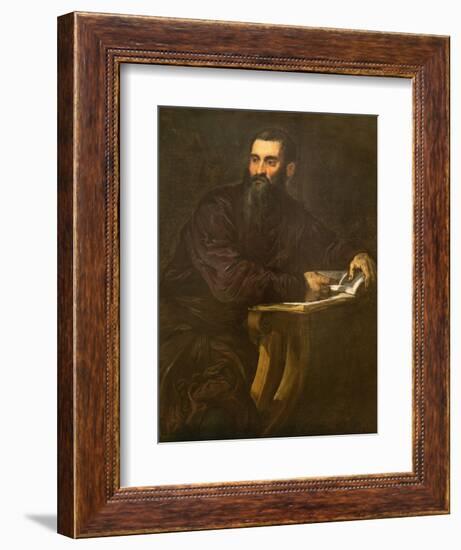 Portrait of a Bearded Man with a Book-Jacopo Robusti Tintoretto-Framed Giclee Print